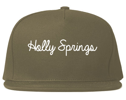 Holly Springs Georgia GA Script Mens Snapback Hat Grey