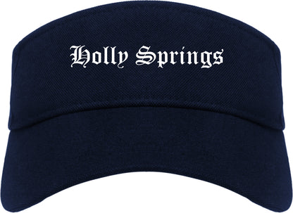 Holly Springs Georgia GA Old English Mens Visor Cap Hat Navy Blue