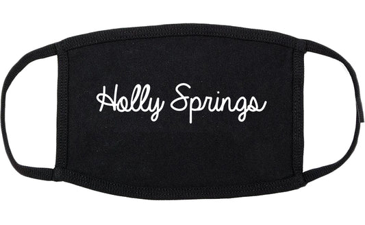 Holly Springs Mississippi MS Script Cotton Face Mask Black