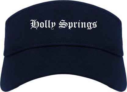 Holly Springs Mississippi MS Old English Mens Visor Cap Hat Navy Blue