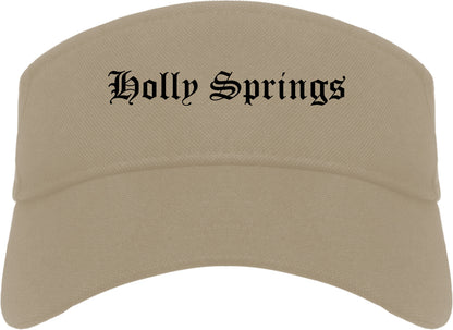 Holly Springs North Carolina NC Old English Mens Visor Cap Hat Khaki
