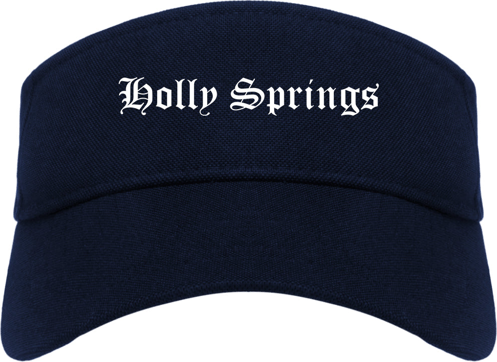 Holly Springs North Carolina NC Old English Mens Visor Cap Hat Navy Blue