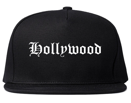 Hollywood Florida FL Old English Mens Snapback Hat Black