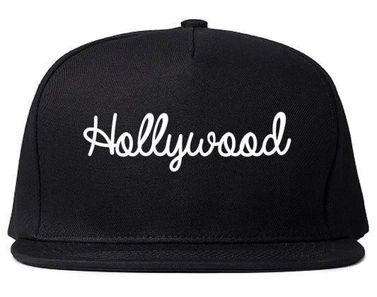 Hollywood Florida FL Script Mens Snapback Hat Black