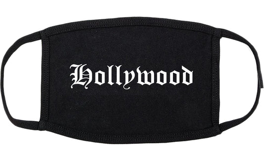 Hollywood South Carolina SC Old English Cotton Face Mask Black