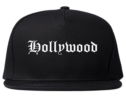 Hollywood South Carolina SC Old English Mens Snapback Hat Black