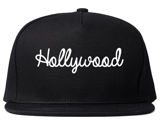 Hollywood South Carolina SC Script Mens Snapback Hat Black