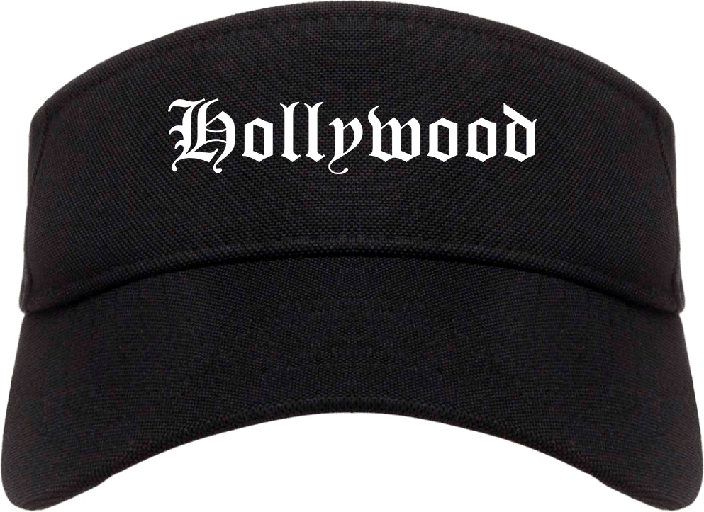 Hollywood South Carolina SC Old English Mens Visor Cap Hat Black