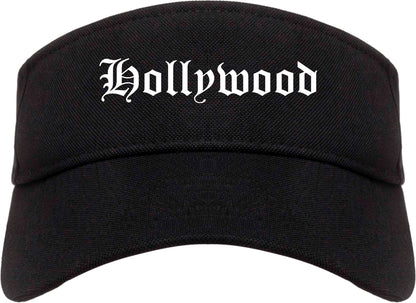 Hollywood South Carolina SC Old English Mens Visor Cap Hat Black