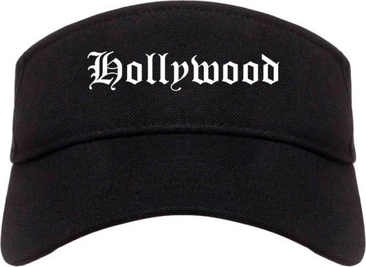 Hollywood South Carolina SC Old English Mens Visor Cap Hat Black
