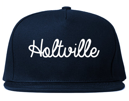 Holtville California CA Script Mens Snapback Hat Navy Blue