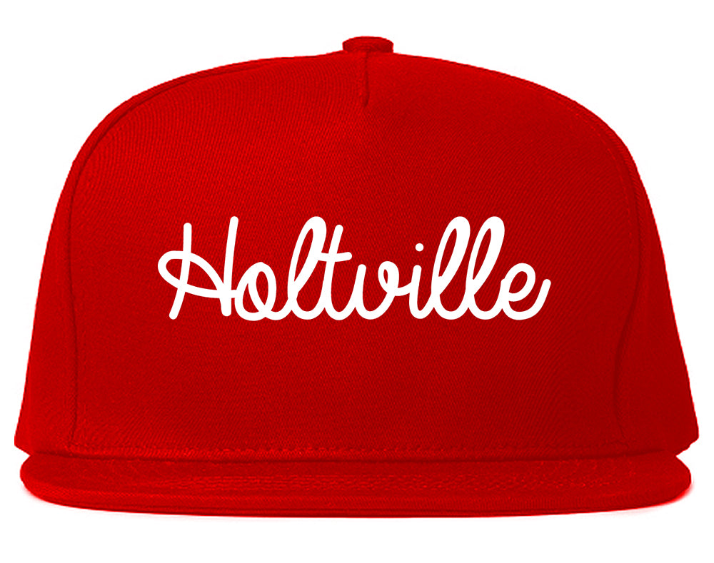 Holtville California CA Script Mens Snapback Hat Red