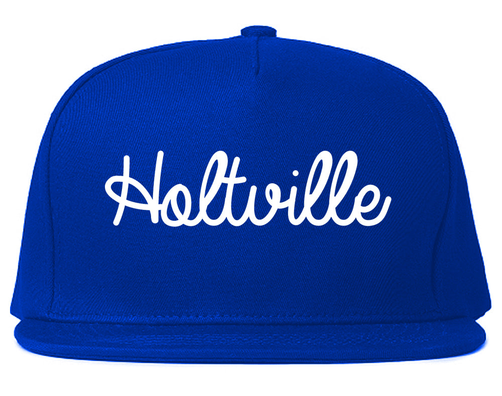 Holtville California CA Script Mens Snapback Hat Royal Blue