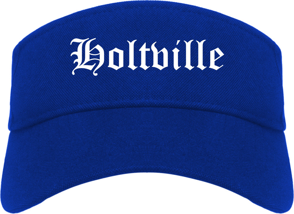 Holtville California CA Old English Mens Visor Cap Hat Royal Blue