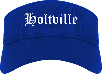 Holtville California CA Old English Mens Visor Cap Hat Royal Blue