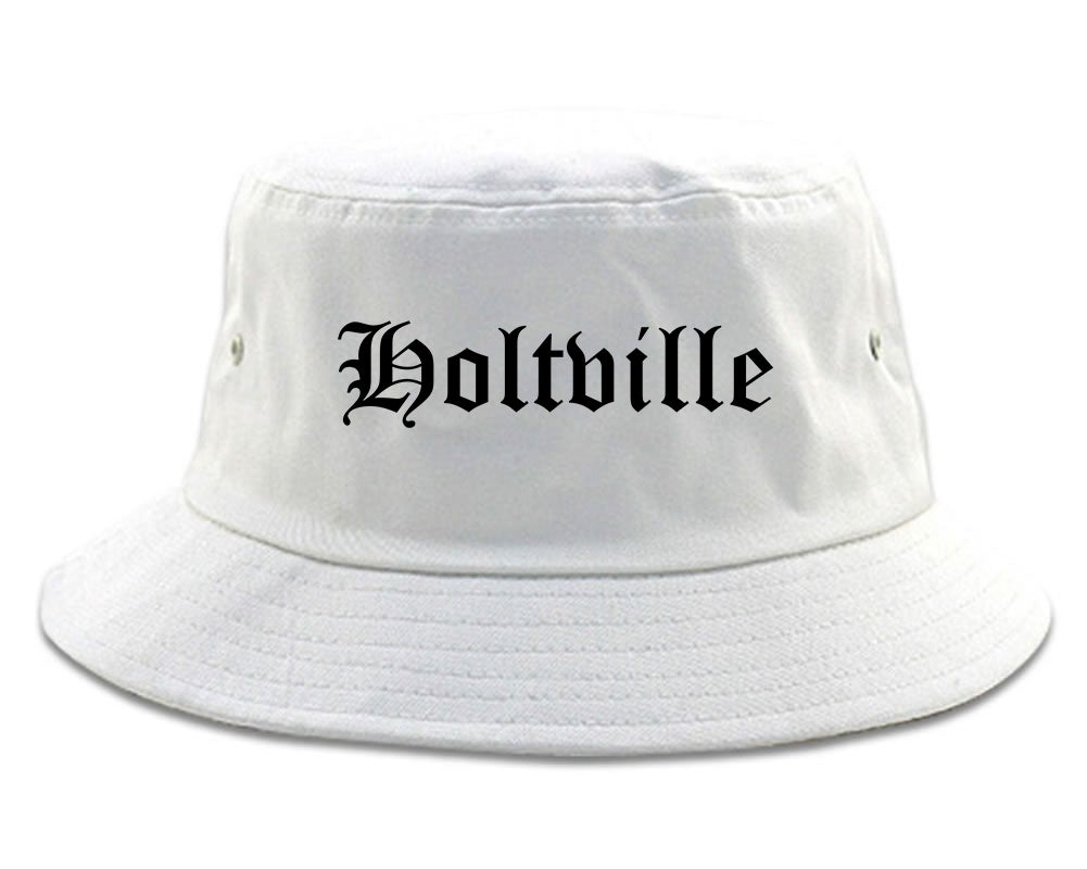 Holtville California CA Old English Mens Bucket Hat White