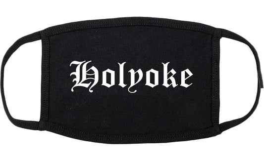 Holyoke Massachusetts MA Old English Cotton Face Mask Black