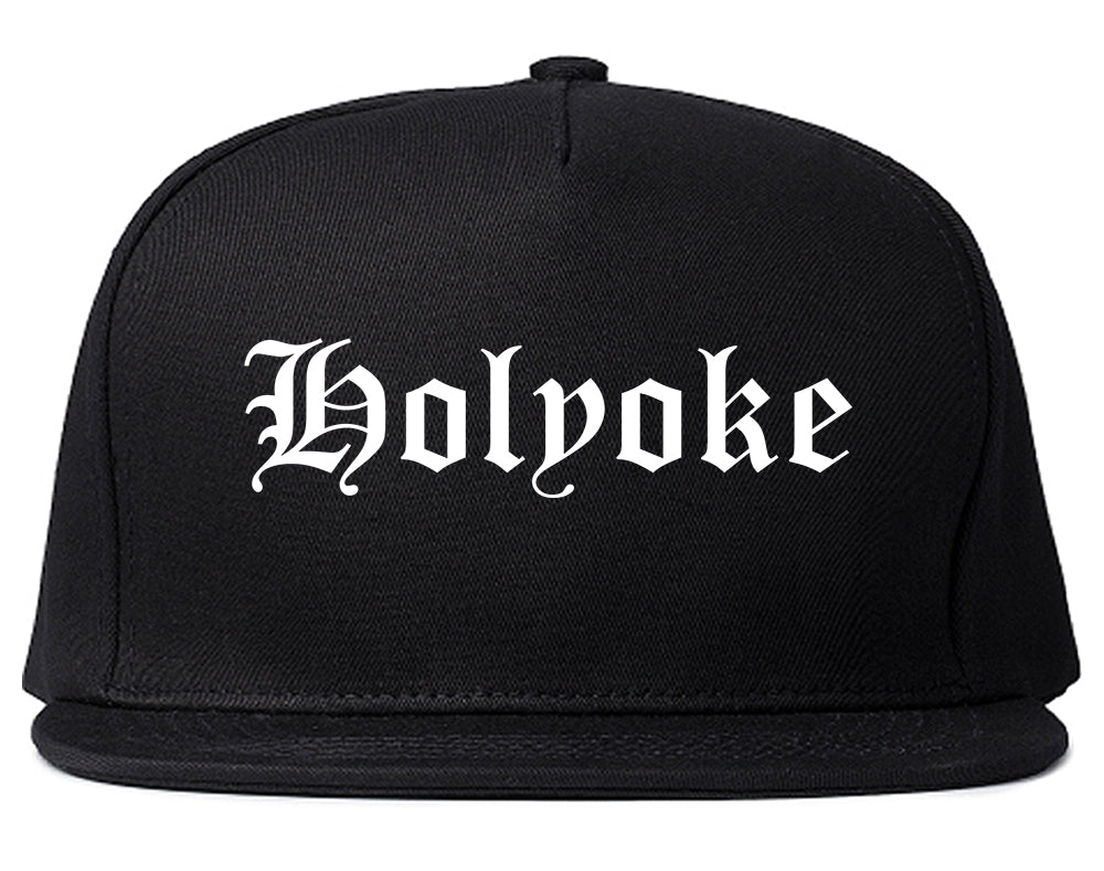 Holyoke Massachusetts MA Old English Mens Snapback Hat Black