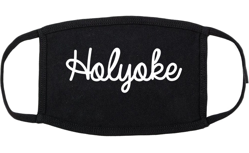 Holyoke Massachusetts MA Script Cotton Face Mask Black