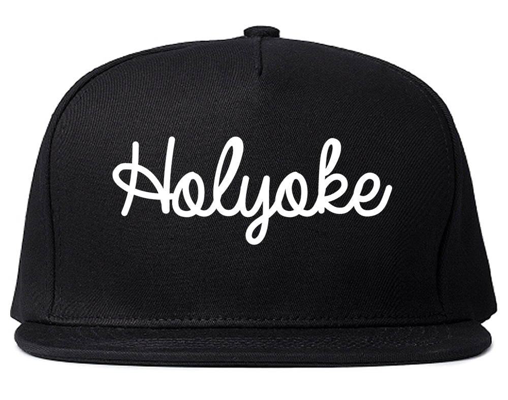 Holyoke Massachusetts MA Script Mens Snapback Hat Black