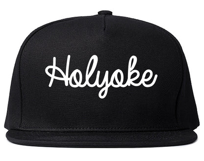 Holyoke Massachusetts MA Script Mens Snapback Hat Black
