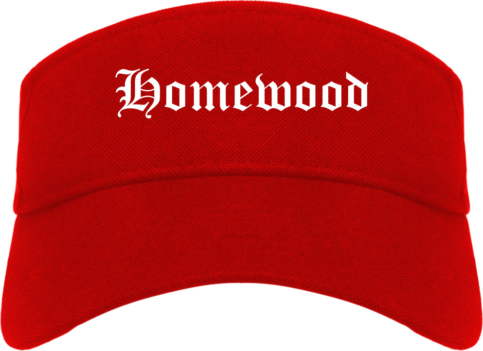 Homewood Alabama AL Old English Mens Visor Cap Hat Red