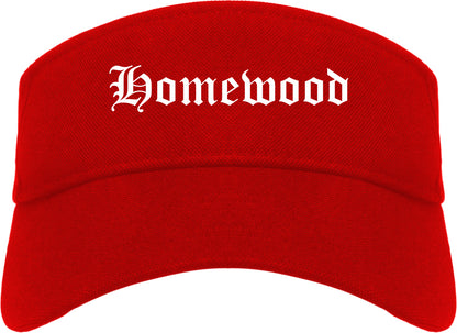 Homewood Alabama AL Old English Mens Visor Cap Hat Red