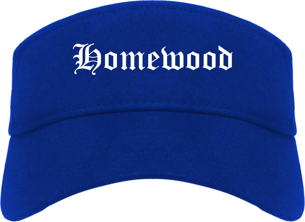 Homewood Alabama AL Old English Mens Visor Cap Hat Royal Blue