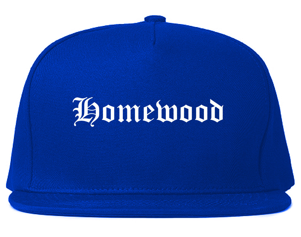 Homewood Illinois IL Old English Mens Snapback Hat Royal Blue