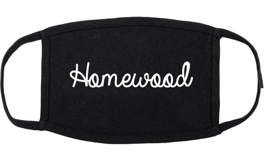 Homewood Illinois IL Script Cotton Face Mask Black