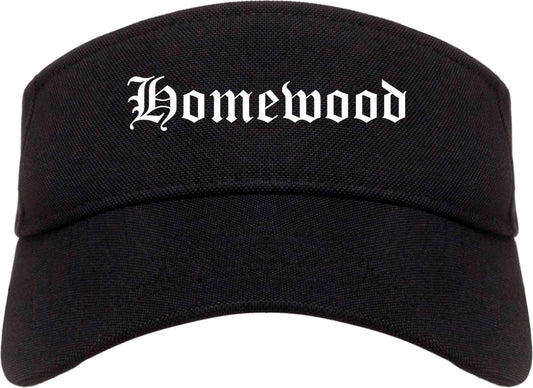 Homewood Illinois IL Old English Mens Visor Cap Hat Black