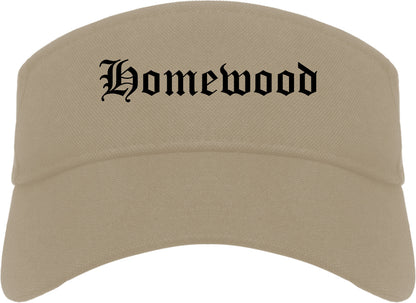 Homewood Illinois IL Old English Mens Visor Cap Hat Khaki