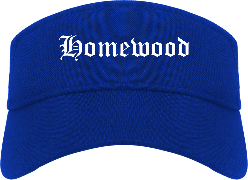 Homewood Illinois IL Old English Mens Visor Cap Hat Royal Blue