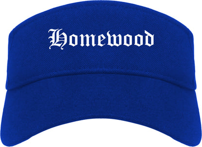 Homewood Illinois IL Old English Mens Visor Cap Hat Royal Blue