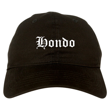Hondo Texas TX Old English Mens Dad Hat Baseball Cap Black
