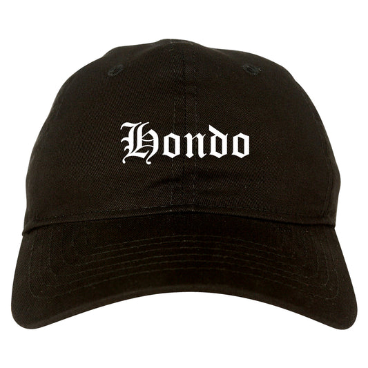 Hondo Texas TX Old English Mens Dad Hat Baseball Cap Black