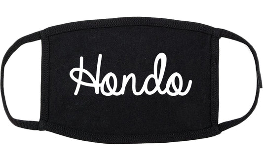 Hondo Texas TX Script Cotton Face Mask Black