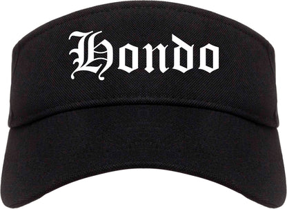 Hondo Texas TX Old English Mens Visor Cap Hat Black