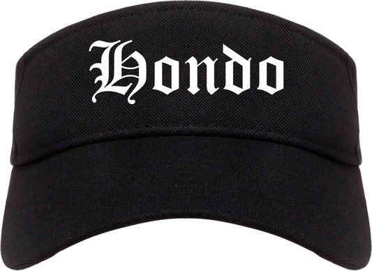 Hondo Texas TX Old English Mens Visor Cap Hat Black