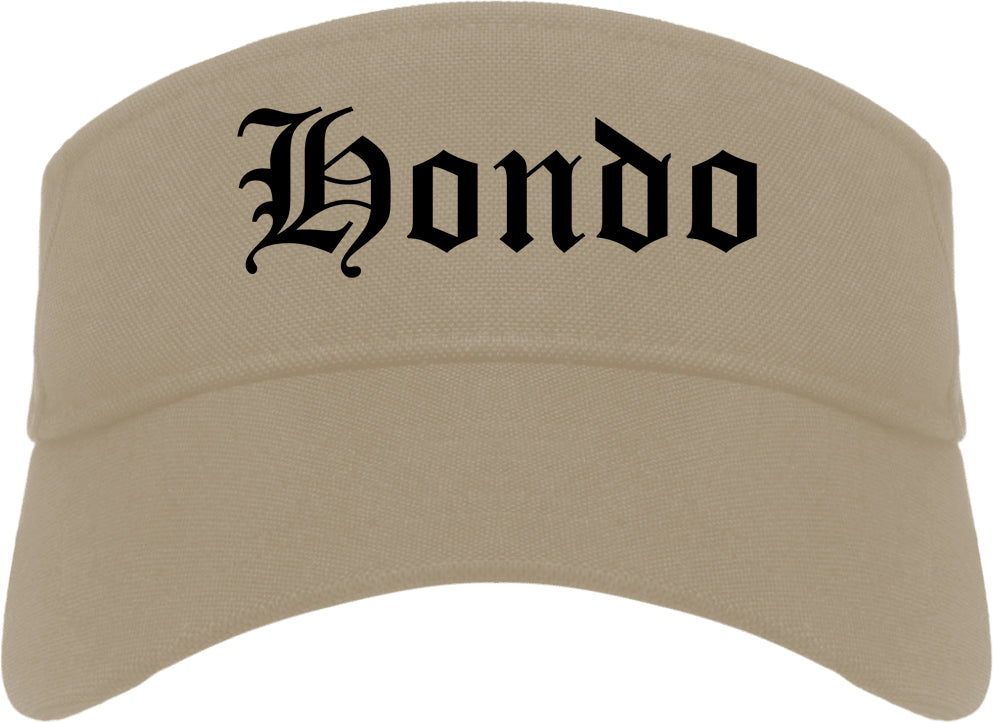 Hondo Texas TX Old English Mens Visor Cap Hat Khaki