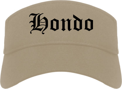 Hondo Texas TX Old English Mens Visor Cap Hat Khaki