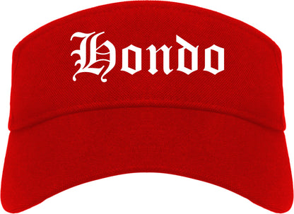 Hondo Texas TX Old English Mens Visor Cap Hat Red