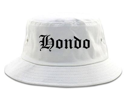 Hondo Texas TX Old English Mens Bucket Hat White