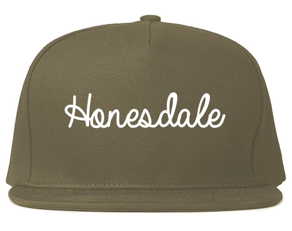 Honesdale Pennsylvania PA Script Mens Snapback Hat Grey