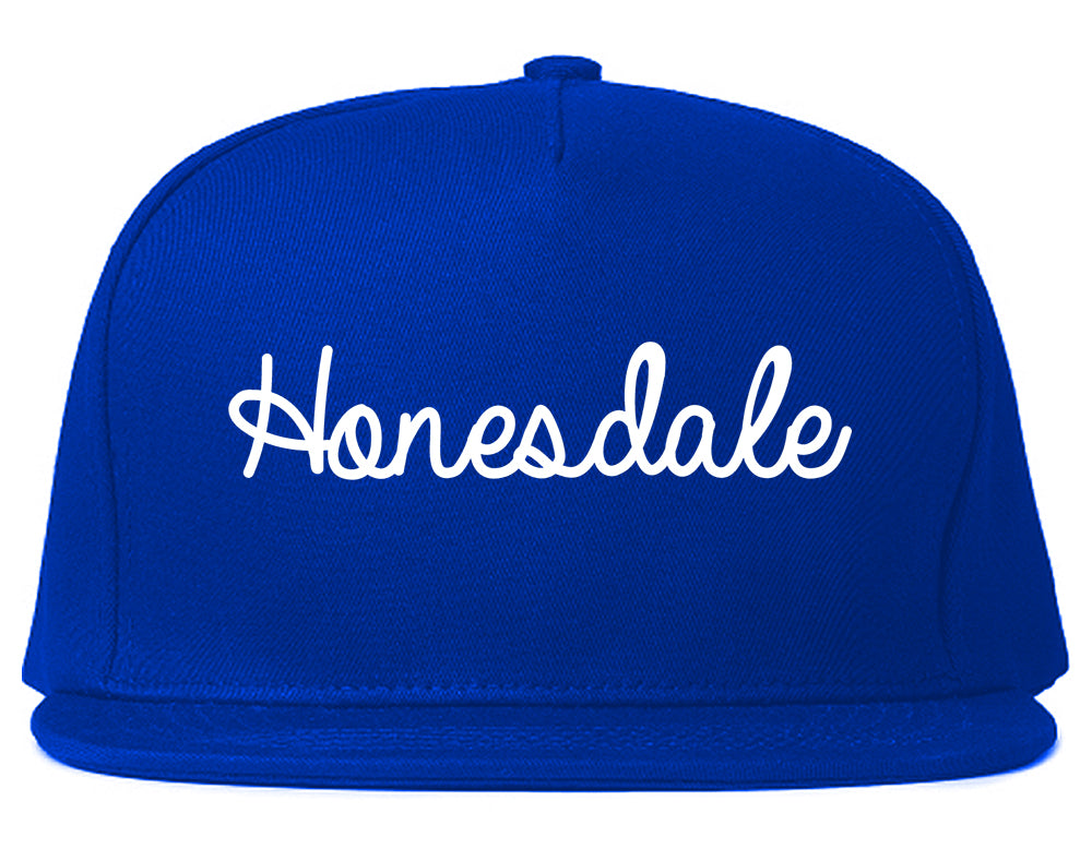 Honesdale Pennsylvania PA Script Mens Snapback Hat Royal Blue