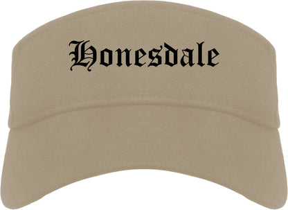 Honesdale Pennsylvania PA Old English Mens Visor Cap Hat Khaki