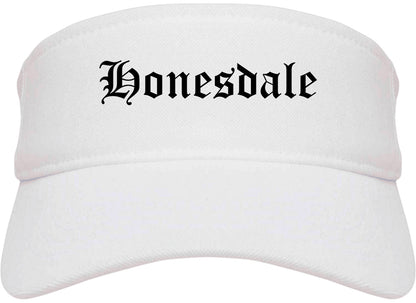 Honesdale Pennsylvania PA Old English Mens Visor Cap Hat White