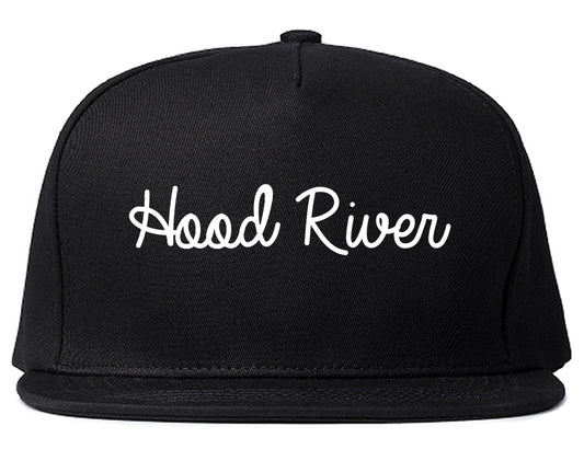 Hood River Oregon OR Script Mens Snapback Hat Black