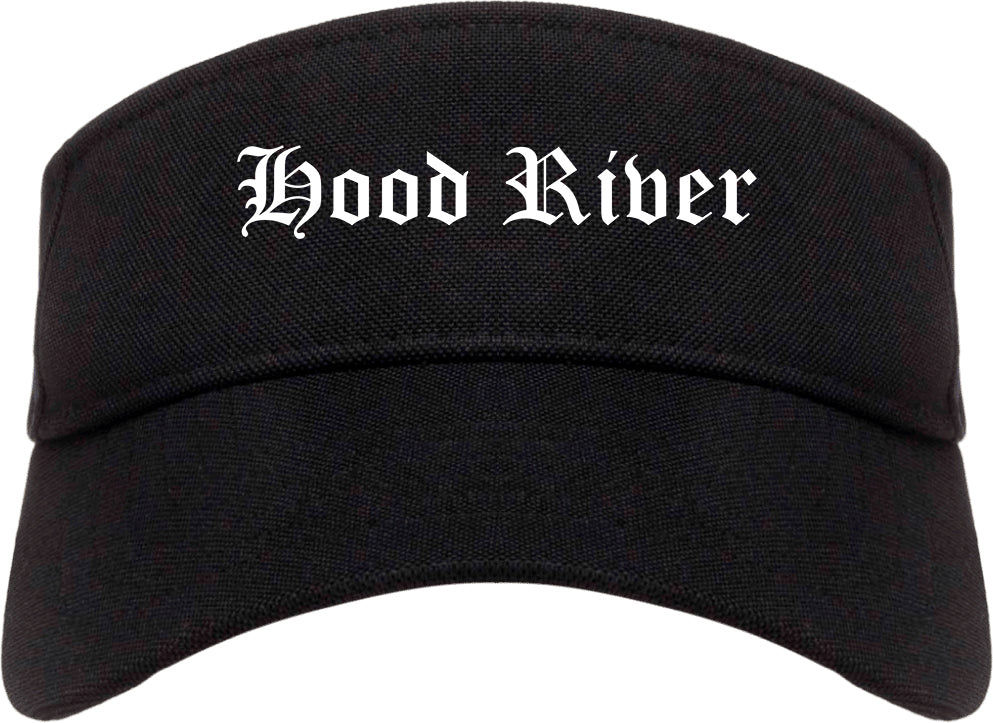 Hood River Oregon OR Old English Mens Visor Cap Hat Black