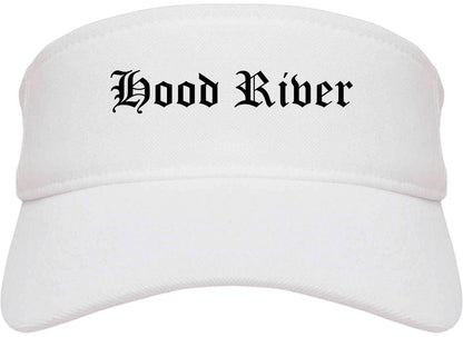Hood River Oregon OR Old English Mens Visor Cap Hat White
